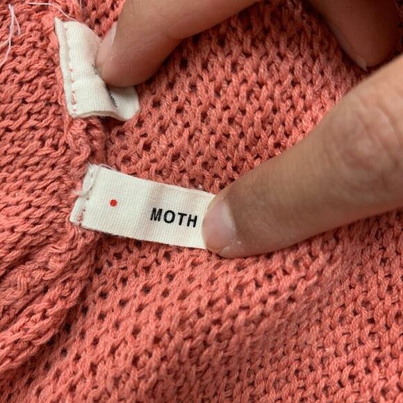 Moth Sweater Womens XS Extra Small Nectarine Linen Blend Wrap Anthropologie - Picture 7 of 13